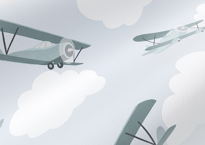 Flying Ace, Green - Made to Measure Curtains - Image 4